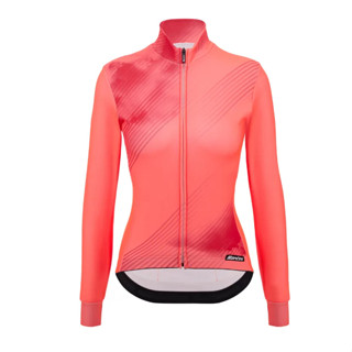 🔥全新公司貨🔥 Santini 2024【純色紮染】女性保暖長袖車衣 - 石榴 透氣且保暖/舒適合身/高可視度/額外儲物