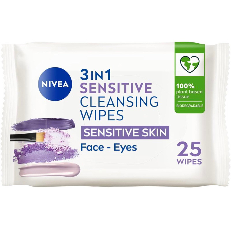 [歐🇪🇺版-🈶️現貨］Nivea 🈚️香🈚️酒精 眼睛👁️ 臉部 溫和 卸妝巾 25入 敏感肌 全膚質 濕巾