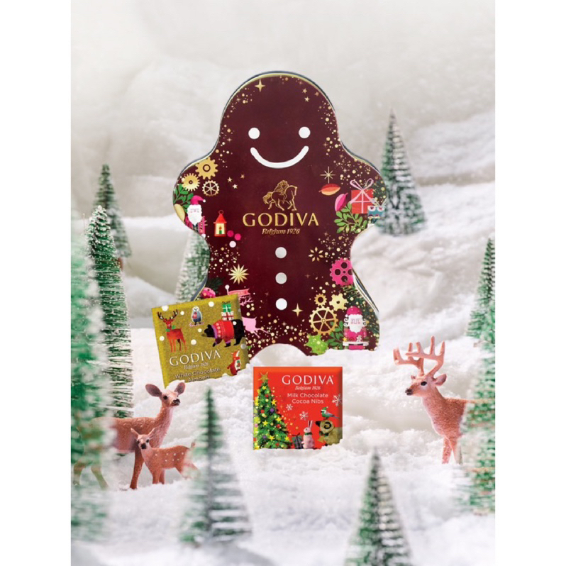Godiva薑餅人聖誕節限定款 片裝巧克力鐵盒10片裝