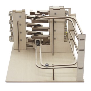 升降梯木質DIY軌道滾珠 親子互動遊戲 3D立體拼圖玩具 軌道滾珠拼圖 科學玩具 交換禮物