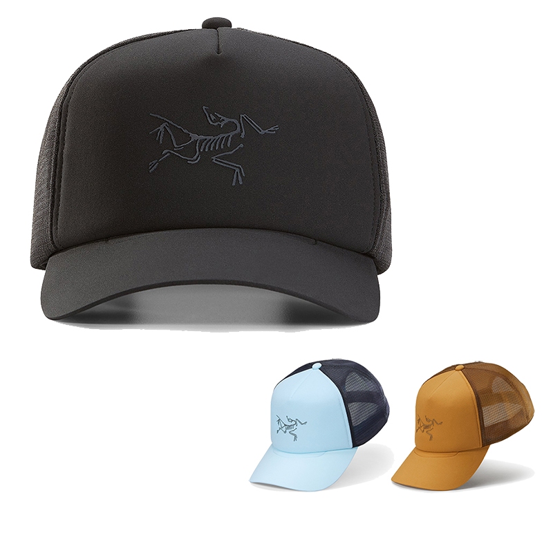 【Arcteryx 始祖鳥】LOGO 棒球網帽 黑 流水藍 育空褐 卡車帽 透氣帽 戶外帽 棒球帽 X000006120