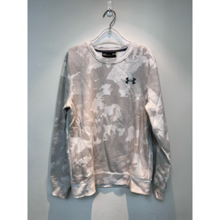 機能運動UA (Under Armour )內刷毛休閒上衣衛衣厚T(S號）Storm系列米白迷彩二手衣