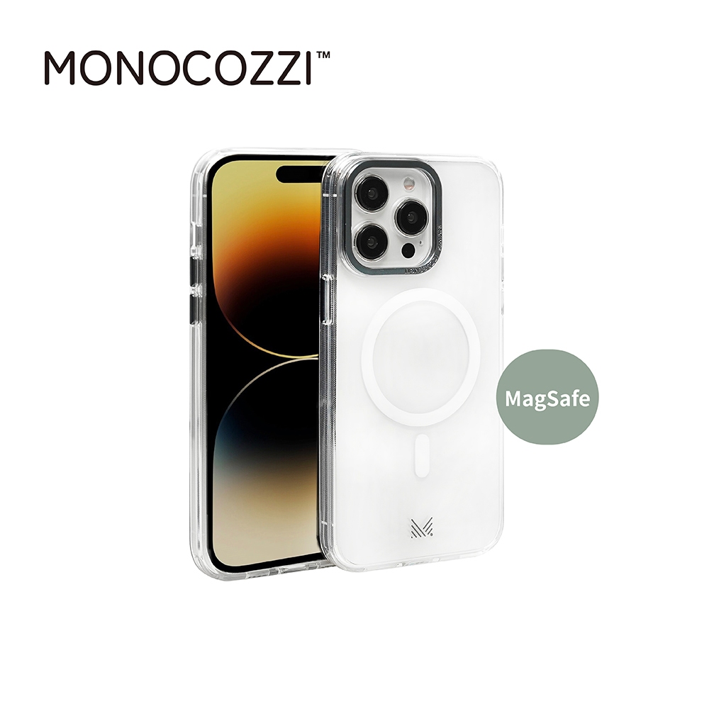 【MONOCOZZI】 iPhone 15系列 全透明金屬鏡頭框磁吸保護殼