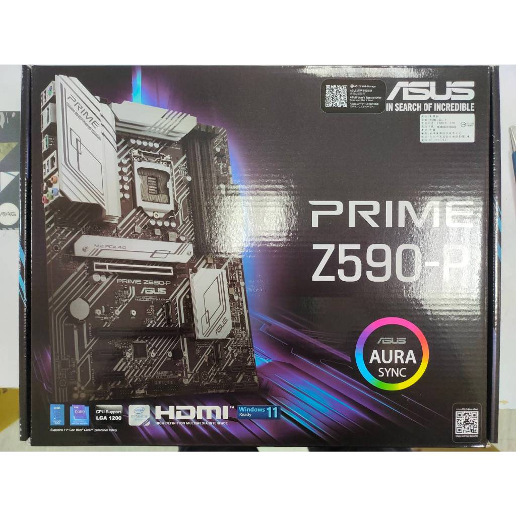 【出清全新主機板】 ASUS Z590-P D4 LGA1200 DDR4 I5 I7 I9