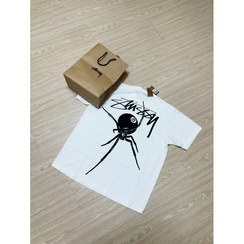 STUSSY ARACHNID PIGMENT DYED TEE 蜘蛛 短T 蜘蛛 八號球