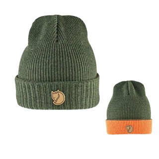 【Fjallraven 北極狐】Sormland Reversable Beanie 羊毛帽 深橄欖 78137 雙面