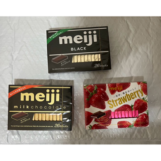 meiji 明治盒裝經典巧克力 牛奶巧克力 / 黑可可製品 / 草莓夾餡可可製品 120G 26枚入