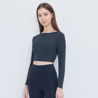 S2N JUST CLASSIC 飾線織紋兩穿短版BRA TOP Heather Black T306