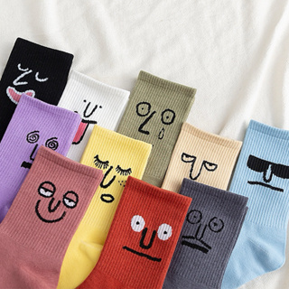 CC. 搞怪襪子中筒襪✨可愛表情襪子 純色造型襪 可愛襪子