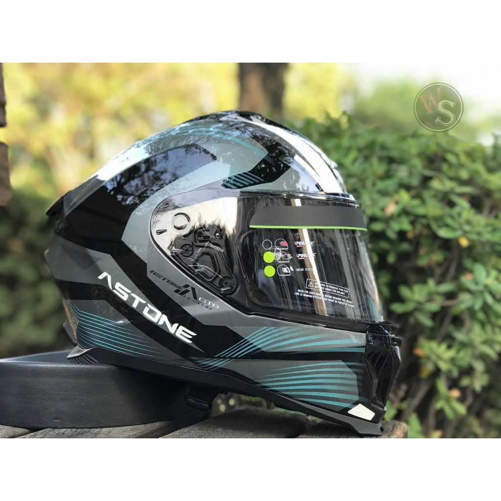 🔥熱銷缺貨🔥台南WS騎士用品 Astone GT6 YB3 黑藍 內墨鏡 耳機槽 全罩式安全帽 雙鏡片 全罩