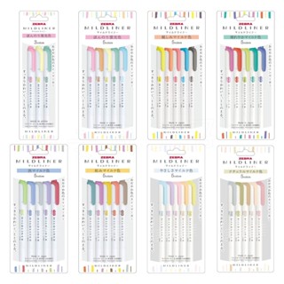 【文具王子】⚡現貨! ZEBRA 斑馬 MILDLINER雙頭柔性螢光筆.標記筆(3色組/5色組) WKT7-3C/5C