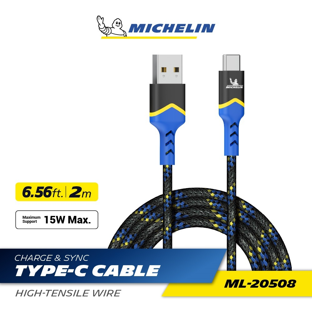 MICHELIN 米其林 TYPE-C CABLE 充電傳輸線 公司貨 高韌度 編織 快充 15W