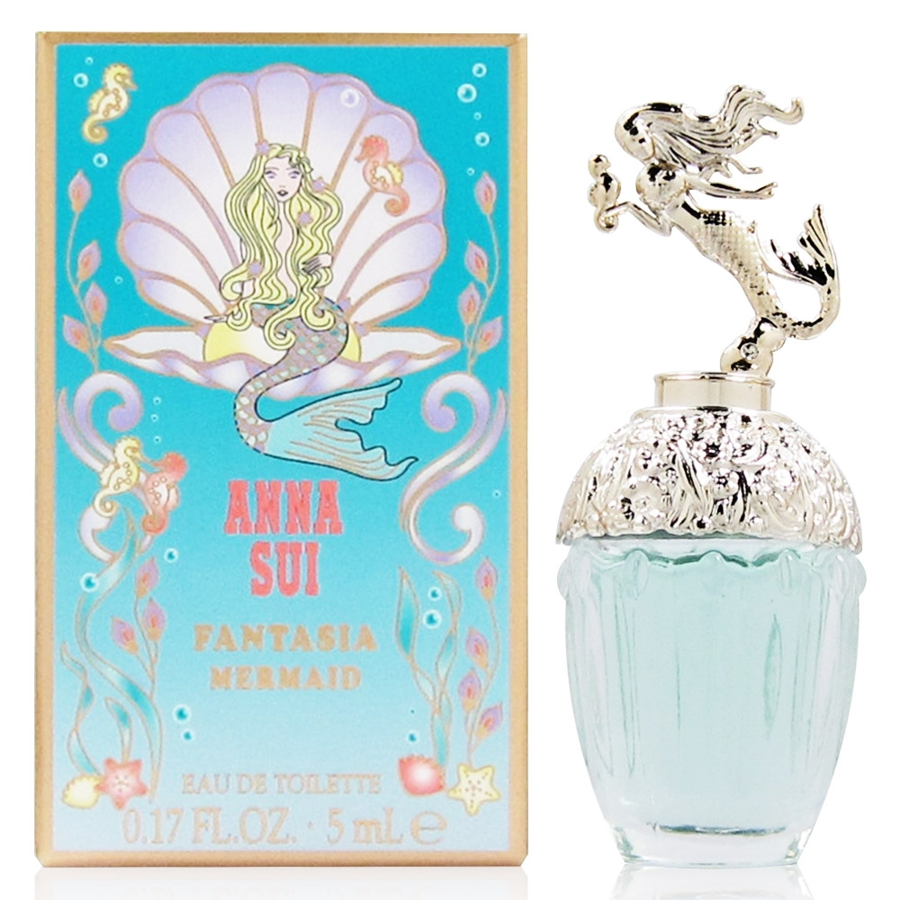 Anna Sui 安娜蘇 童話美人魚淡香水  香 調： 東方花果調 前 味： 血橙、柑橘、小荳蔻 中 味： 茉莉、牡丹、