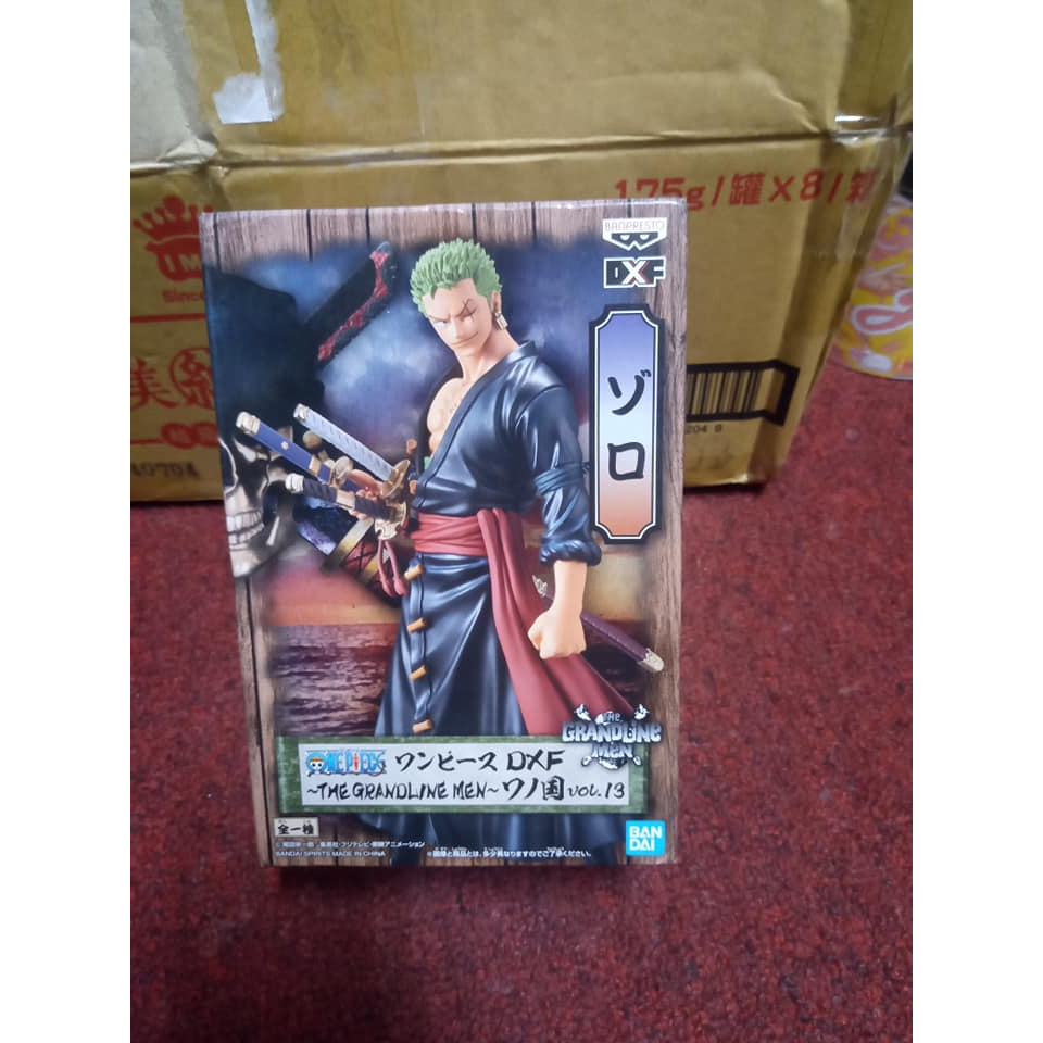 正版公仔(金證)和之國 索隆 黑衣索隆 DXF THE GRANDLINE MEN ZORO 綠紅背景 公仔