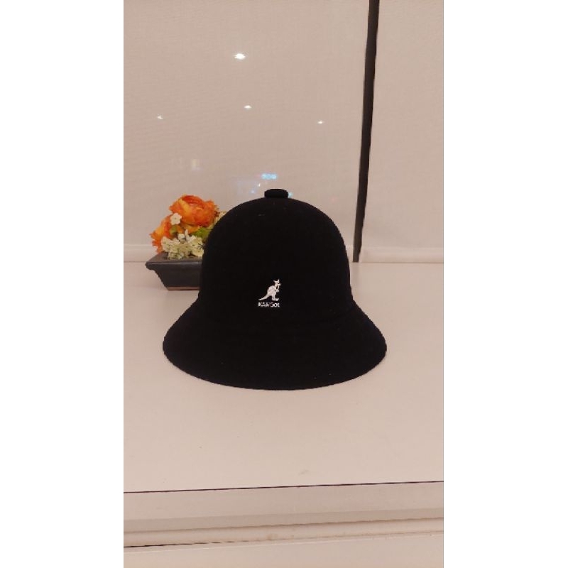 KANGOL BERMUDA漁夫帽／鐘型帽（黑色）二手