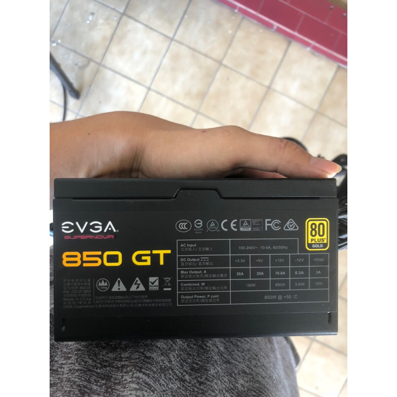 EVGA電源供應器850瓦 GT