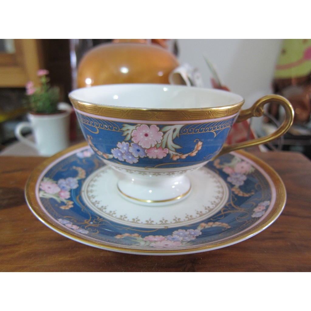 🌺🌺 寶藍富貴吉祥 日本製 名瓷 鳴海 Narumi  骨瓷 茶壺 紅茶杯 茶杯 咖啡杯 杯 盤 1杯1盤價