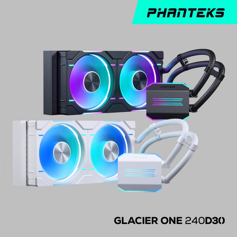 Phanteks 追風者Glacier One 240D30  AIO一體式水冷散熱器(黑色/白色+ARGB風扇燈罩)