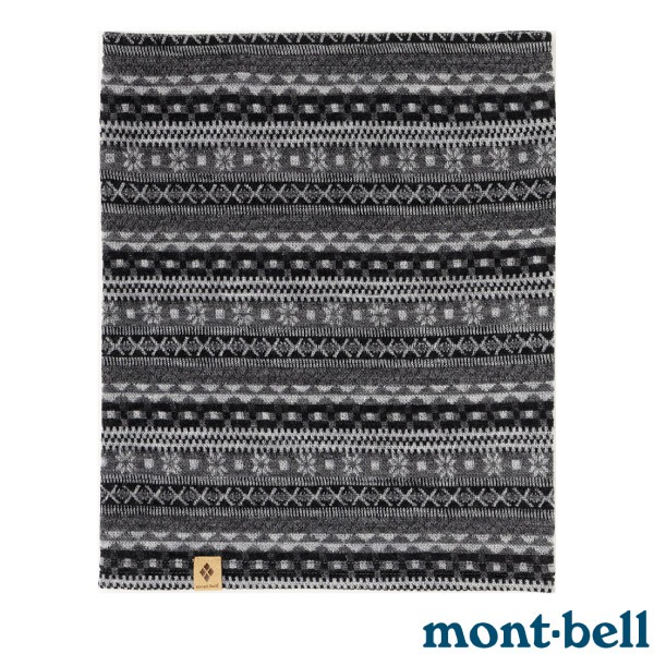【mont-bell】100％美利奴羊毛圍脖 保暖圍巾 頭巾 領巾 頸圍_深灰_1118407