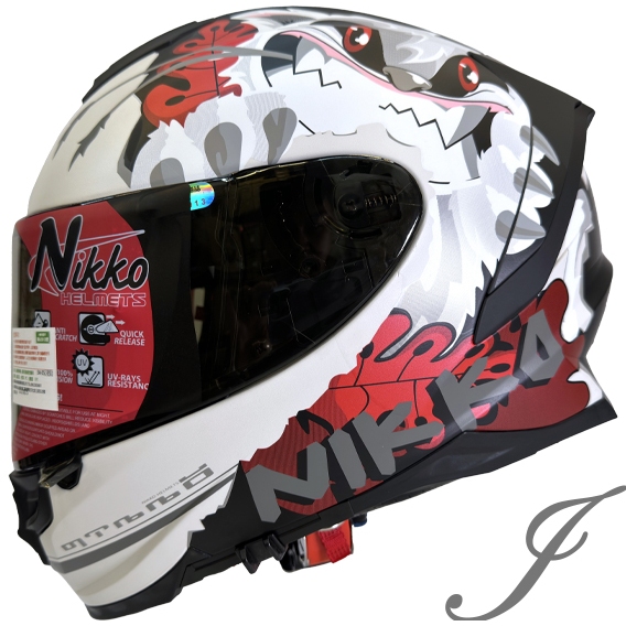 Nikko N-806 II #16 狂氣達菲 平黑/灰紅 全罩 內鏡片 安全帽