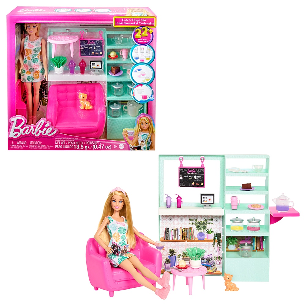 Mattel 芭比健康生活咖啡店遊戲組  Barbie 芭比 娃娃 正版 美泰兒