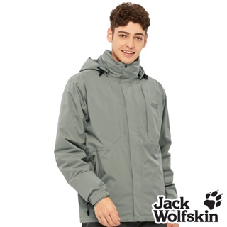 【Jack wolfskin飛狼】男 Air Wolf 保暖兩件式防風防水透氣羽絨外套 衝鋒衣『糧草綠』
