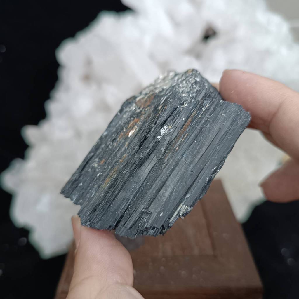 飛水晶-64(197g)黑碧璽(電氣石)雲母共生原礦