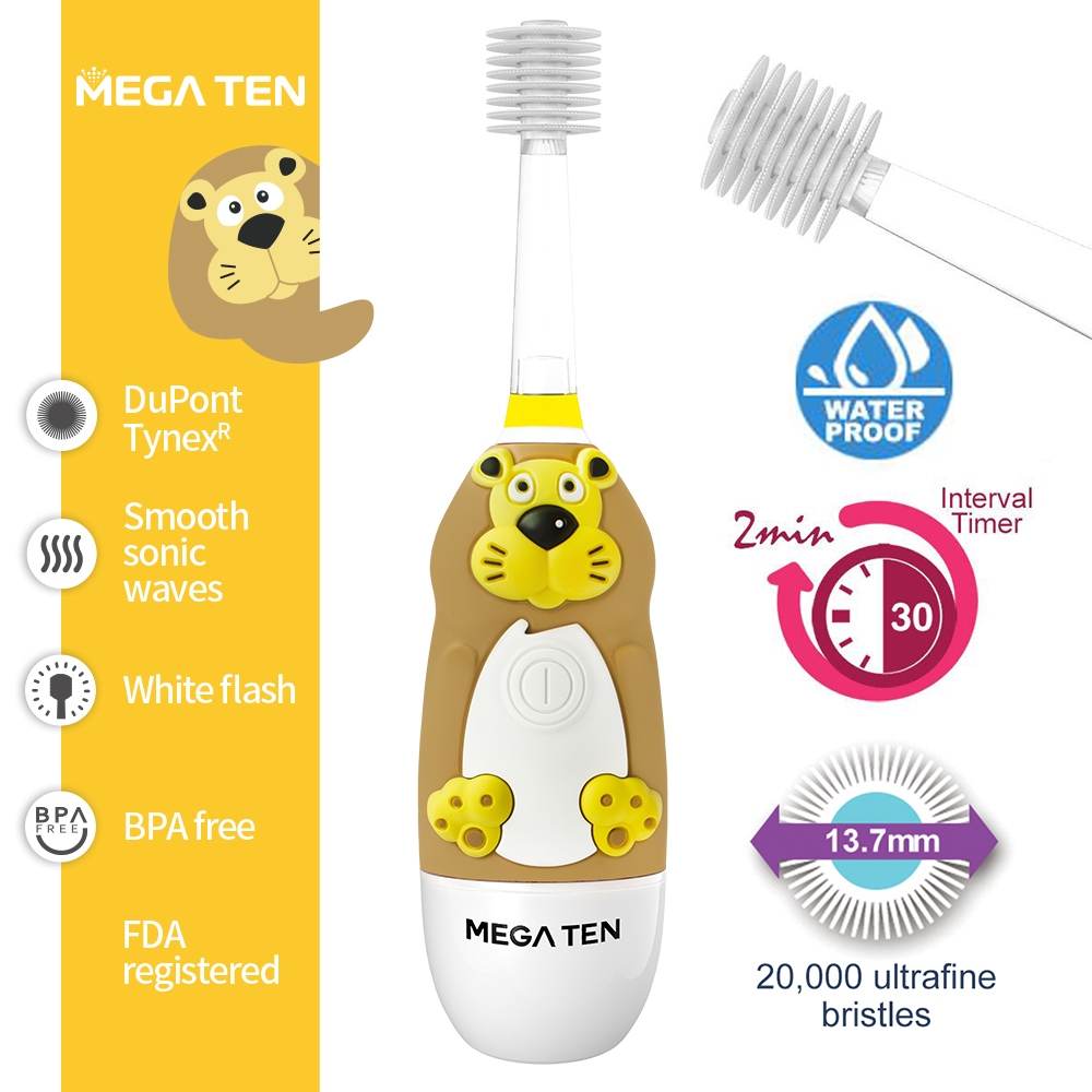 【MEGA TEN】 360兒童電動牙刷-獅子