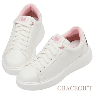 【Grace Gift】美少女戰士Crystal電繡愛心神杖輕量小白鞋