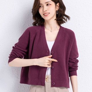 雅麗安娜 針織衫 毛衣 上衣 羊毛開衫短款寬鬆外搭洋氣時髦針織外套苞芯紗BC1030-25994.