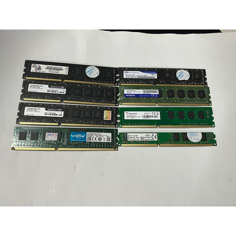 電腦雜貨店～桌上型電腦記憶體 隨機出貨 DDR3 1600 8GB雙面顆粒 二手良品 $350