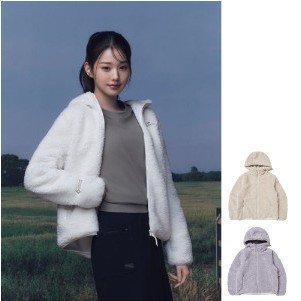 法國【EiDER】女Gore-tex Windstopper 防風抗水連帽刷毛外套 / 23EDWU23104-[奶油白