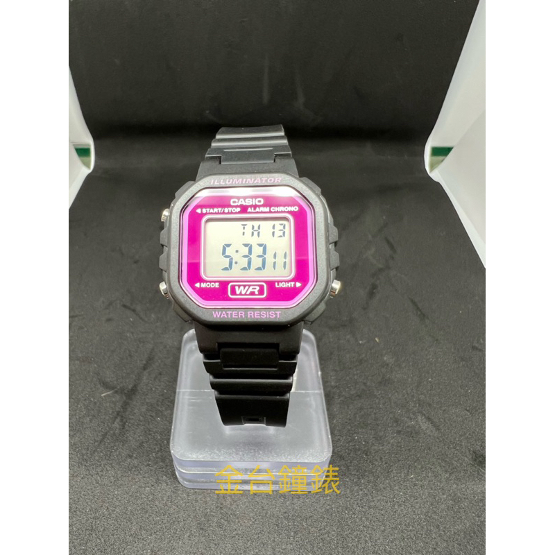 【金台鐘錶】CASIO卡西歐 LA-20WH-4A 學生錶 數字錶 (女錶) 小徑面 (粉紅框)