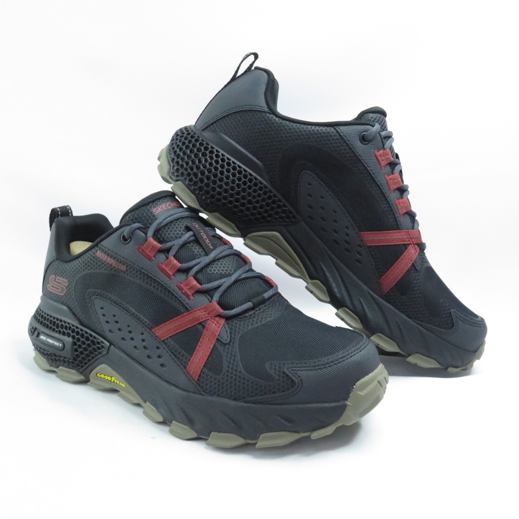 Skechers 237401BKRD 男戶外越野鞋 3D Max Protect 防潑水 黑x紅