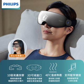 PHILIPS 飛利浦 7101E 護眼按摩儀 眼部按摩器 熱敷 震動 按摩眼罩 睡眠眼罩 母親節 父親節 年節 禮物