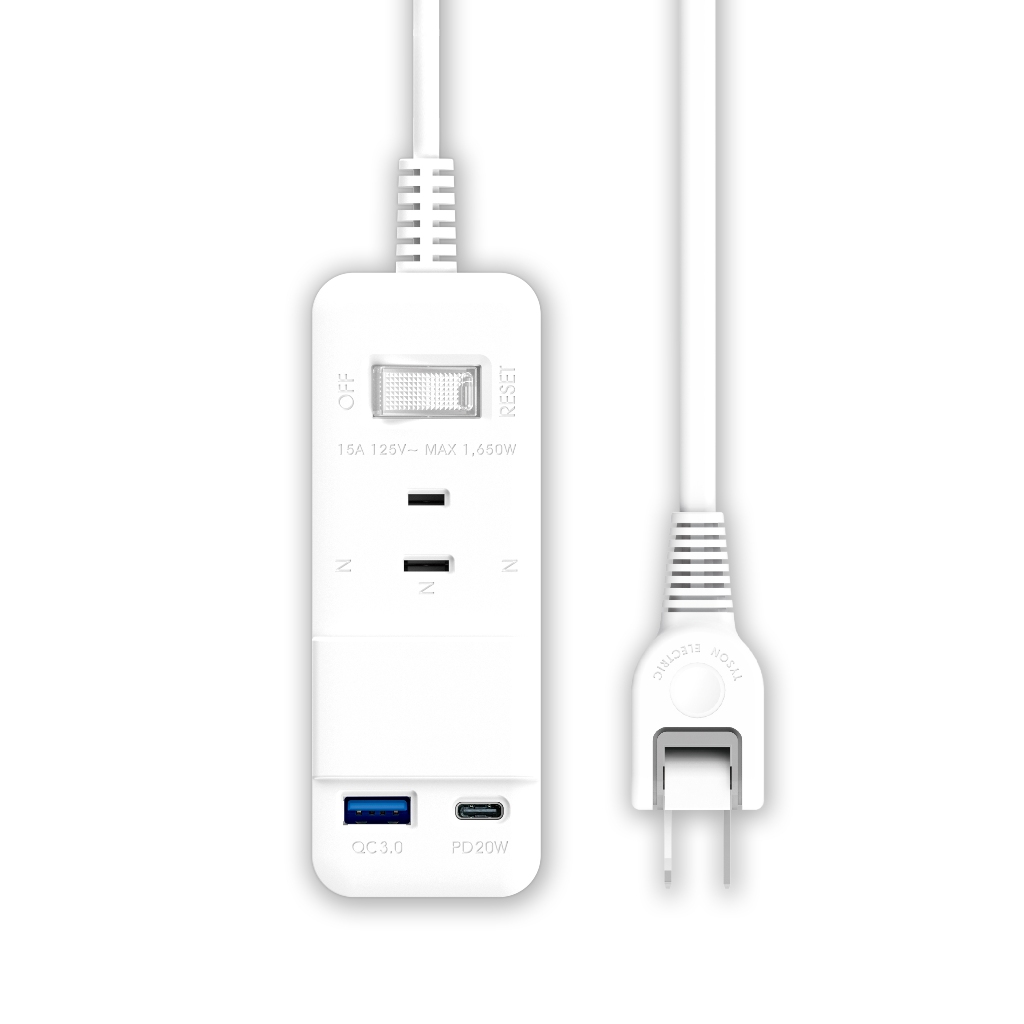 【黑柴家電】山崎1切3座智慧20W快充組 typeC USB TS-213DC