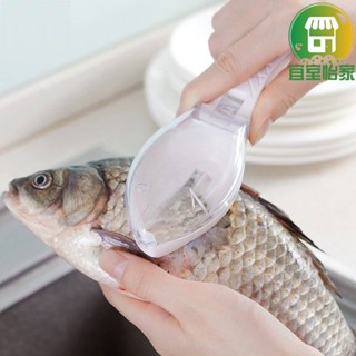 刮魚鱗器🚀隔日到貨 帶蓋刮魚鱗器 透明蓋魚形刮魚鱗器 去魚鱗工具 刮除魚鱗 刨刀 家用魚鱗刮-SA211