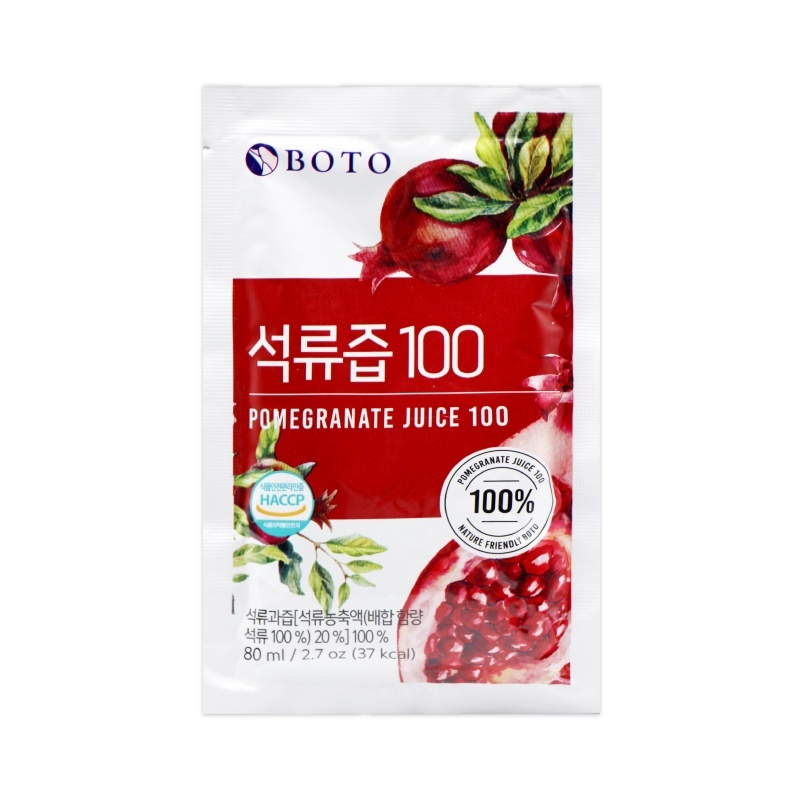 韓國 BOTO 紅石榴美妍飲 100% 紅石榴汁 80ml/包