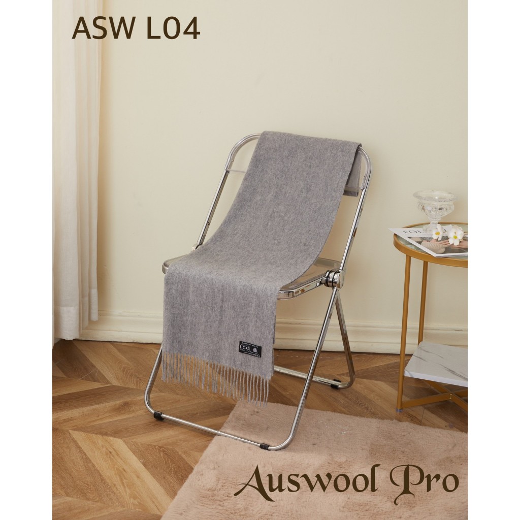 澳洲 Auswool Pro UGG 100% 純羊毛圍巾 ASW L04 時尚灰色