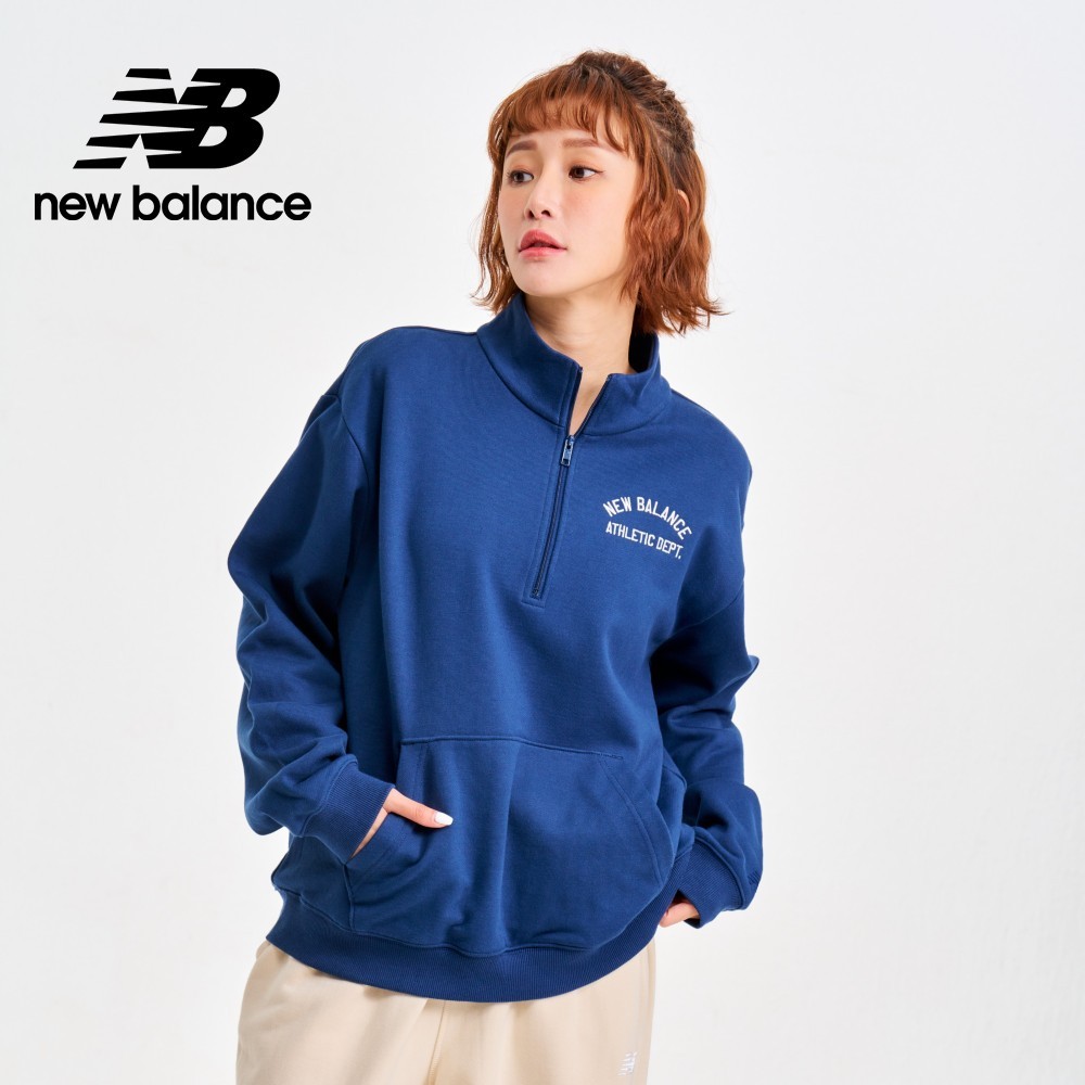 【New Balance】 NB 半開襟長袖上衣_女性_藍色_WT41538NNY