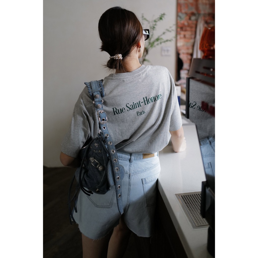 Maison Marguerite 品牌印繡花T-shirt 灰色