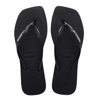 Havaianas Slim Square Logo 哈瓦仕 女生 鐵灰色 方形 拖鞋 4148257-2976W