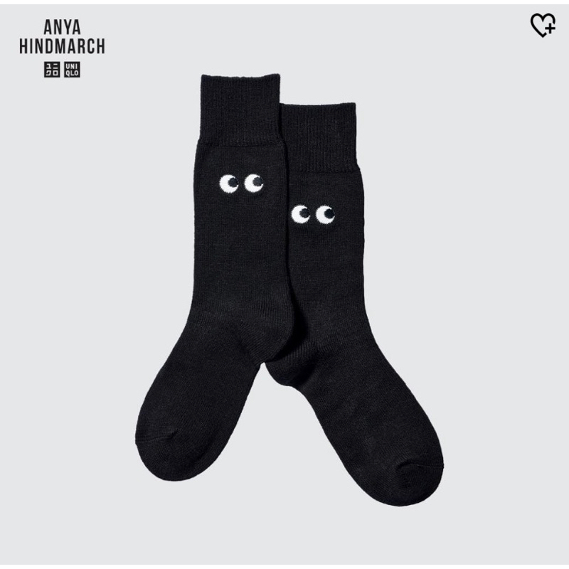 日本 Uniqlo ANYA HINDMARCH 聯名襪子 (黑色) 眼睛襪子