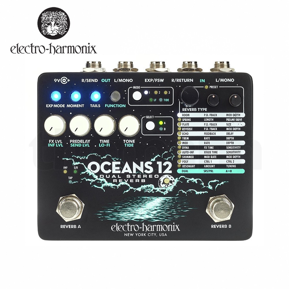 Electro Harmonix Oceans 12 Reverb 效果器【敦煌樂器】