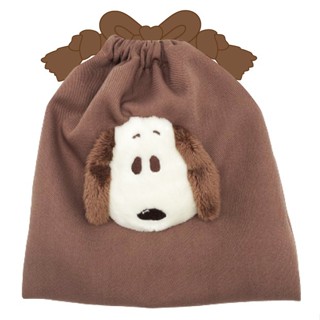 阿猴達可達 日本限定 PEANUTS 史努比 SNOOPY 阿比 毛毛束口袋 立體絨毛束口袋 萬用袋 化妝包 巾著 全新