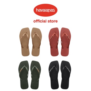 Havaianas哈瓦仕 Slim Square Logo 拖鞋 方形 亮粉 金屬Logo 共3色