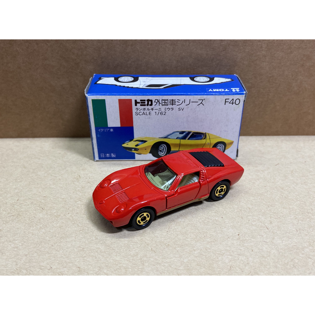 Tomica 日本製 藍盒 no.F40 LAMBORGHINI MIURA SV 藍寶堅尼 紅色 跑車 絕版