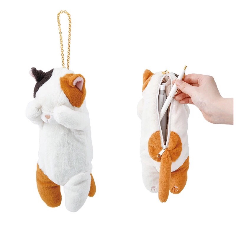全新日本 LIV HEART 遮眼貓 害羞 動物 娃娃拉鍊吊飾 鑰匙圈 貓咪