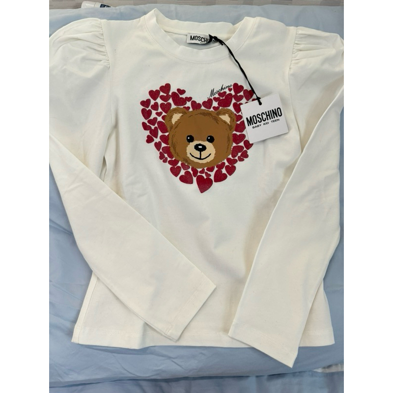 免運 全新正版8y MOSCHINO T-SHIRT TEDDY BEAR MOSCHINO kids 小孩衣服