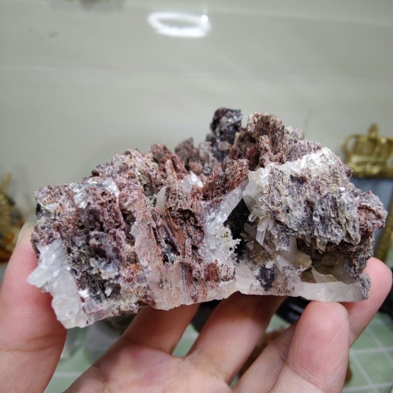 [My mine] 編號 JT-0609595297-山林奇陣-鏡鐵礦水晶石英共生原礦原石-干涉形態渾然天成